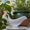 Antieke sauskom met onderplaat | Antique sauce boat with underplate – Manufacture Imperiale et Royale Nimy, early 20th century