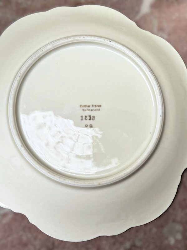 Prachtig porseleinen dessertbordje Cottier Frères Zwitserland | Beautiful porcelain dessert plate Cottier Frères Switzerland – Floral Design 1923