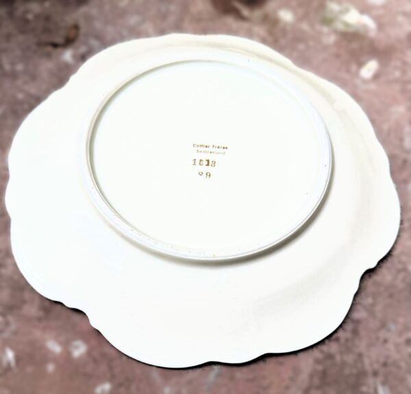 Prachtig porseleinen dessertbordje Cottier Frères Zwitserland | Beautiful porcelain dessert plate Cottier Frères Switzerland – Floral Design 1923