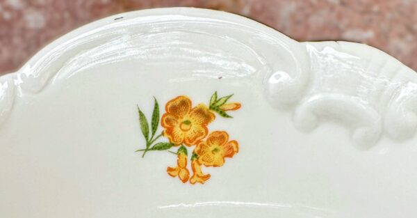 Prachtig porseleinen dessertbordje Cottier Frères Zwitserland | Beautiful porcelain dessert plate Cottier Frères Switzerland – Floral Design 1923