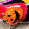 Vintage veelkleurig keramisch stierenbeeld met Halloweenmotieven – Colourful ceramic bull sculpture with Halloween motifs – ca. 2000
