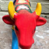 Colourful ceramic cow sculpture with heart motifs – ca. 2000 (13) Kleurrijk keramisch koeienbeeld met hartmotieven – Colourful ceramic cow sculpture with heart motifs – ca. 2000