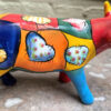 Colourful ceramic cow sculpture with heart motifs – ca. 2000 (4) Kleurrijk keramisch koeienbeeld met hartmotieven – Colourful ceramic cow sculpture with heart motifs – ca. 2000