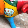 Colourful ceramic cow sculpture with heart motifs – ca. 2000 (8) Kleurrijk keramisch koeienbeeld met hartmotieven – Colourful ceramic cow sculpture with heart motifs – ca. 2000
