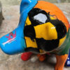 Veelkleurig keramisch lappendeken-varken in Miró-stijl – Colourful patchwork ceramic pig in Miró style – ca. 2000