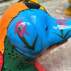 Veelkleurig keramisch lappendeken-varken in Miró-stijl – Colourful patchwork ceramic pig in Miró style – ca. 2000