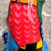 Veelkleurig keramisch lappendeken-varken in Miró-stijl – Colourful patchwork ceramic pig in Miró style – ca. 2000