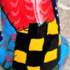 Veelkleurig keramisch lappendeken-varken in Miró-stijl – Colourful patchwork ceramic pig in Miró style – ca. 2000