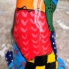 Veelkleurig keramisch lappendeken-varken in Miró-stijl – Colourful patchwork ceramic pig in Miró style – ca. 2000