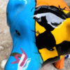 Veelkleurig keramisch lappendeken-varken in Miró-stijl – Colourful patchwork ceramic pig in Miró style – ca. 2000