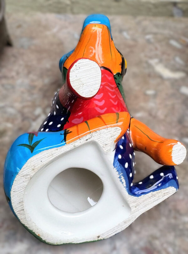 Veelkleurig keramisch lappendeken-varken in Miró-stijl – Colourful patchwork ceramic pig in Miró style – ca. 2000