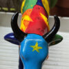 Kosmische keramische stier met sterren en maansikkels – Cosmic ceramic bull with stars and crescent moons – ca. 1980