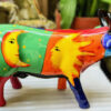 Kosmische keramische stier met sterren en maansikkels – Cosmic ceramic bull with stars and crescent moons – ca. 1980