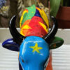 Kosmische keramische stier met sterren en maansikkels – Cosmic ceramic bull with stars and crescent moons – ca. 1980