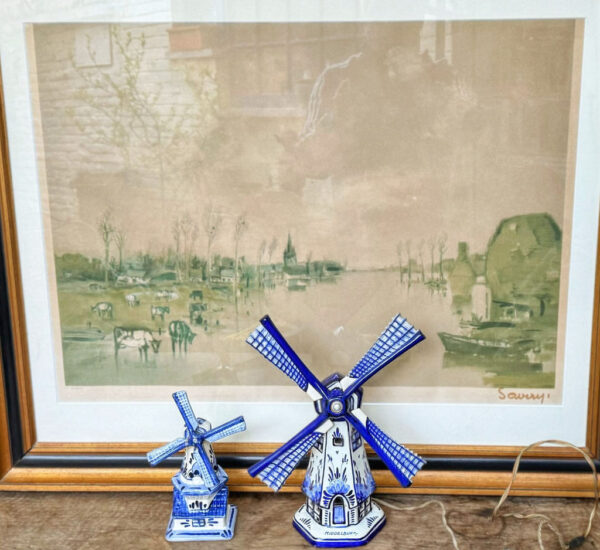 Electric Delft Blue windmill with rotating sails – 1950s (6) Elektrische Delfts blauwe windmolen – Electric Delft Blue windmill with rotating sails – 1950s