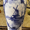 Elegant Delft Blue vase with windmill motif – ca. 1900 (1) Elegante Delfts Blauwe vaas met windmolenmotief – Elegant Delft Blue vase with windmill motif – ca. 1900