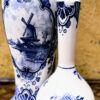 Elegant Delft Blue vase with windmill motif – ca. 1900 (3) Elegante Delfts Blauwe vaas met windmolenmotief – Elegant Delft Blue vase with windmill motif – ca. 1900
