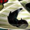 Elegant ceramic aperitif dish with fruit and vegetable décor – mid‑20th century (9) Elegante aperitiefschaal keramiek met fruit‑ en groentedecor | Elegant ceramic aperitif dish with fruit and vegetable décor – mid‑20th century