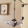 Exclusieve Franse Art Deco Kroonluchter – 5 Gesatineerde Schalen | Exclusive French Art Deco chandelier – 5 satin‑glass bowls, 1930