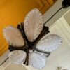 Exclusieve Franse Art Deco Kroonluchter – 5 Gesatineerde Schalen | Exclusive French Art Deco chandelier – 5 satin‑glass bowls, 1930