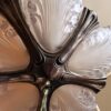 Exclusieve Franse Art Deco Kroonluchter – 5 Gesatineerde Schalen | Exclusive French Art Deco chandelier – 5 satin‑glass bowls, 1930