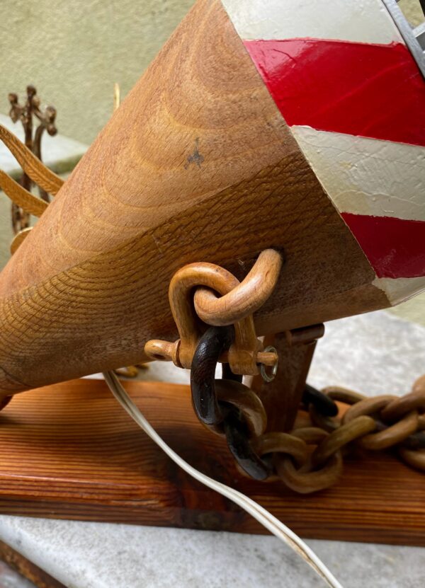 Exclusive fully handmade buoy‑shaped lamp – mid‑20th century (8) Exclusieve volledig handgemaakte lamp in de vorm van een boei | Exclusive fully handmade buoy‑shaped lamp – mid‑20th century