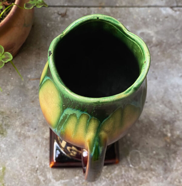 Prachtige Faience de Thulin druipglazuur vaas met oren – Exquisite Faience de Thulin drip glaze vase with handles – ca. 1890–1920