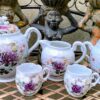 Exquisite Kutani Tashiro Shoten Japanese hand‑painted eggshell tea set – c.1930 (1) Prachtige Kutani Tashiro Shoten Japanse handgeschilderde theeset in eierschaal porselein | Exquisite Kutani Tashiro Shoten Japanese hand‑painted eggshell tea set – c.1930