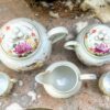 Exquisite Kutani Tashiro Shoten Japanese hand‑painted eggshell tea set – c.1930 (16) Prachtige Kutani Tashiro Shoten Japanse handgeschilderde theeset in eierschaal porselein | Exquisite Kutani Tashiro Shoten Japanese hand‑painted eggshell tea set – c.1930