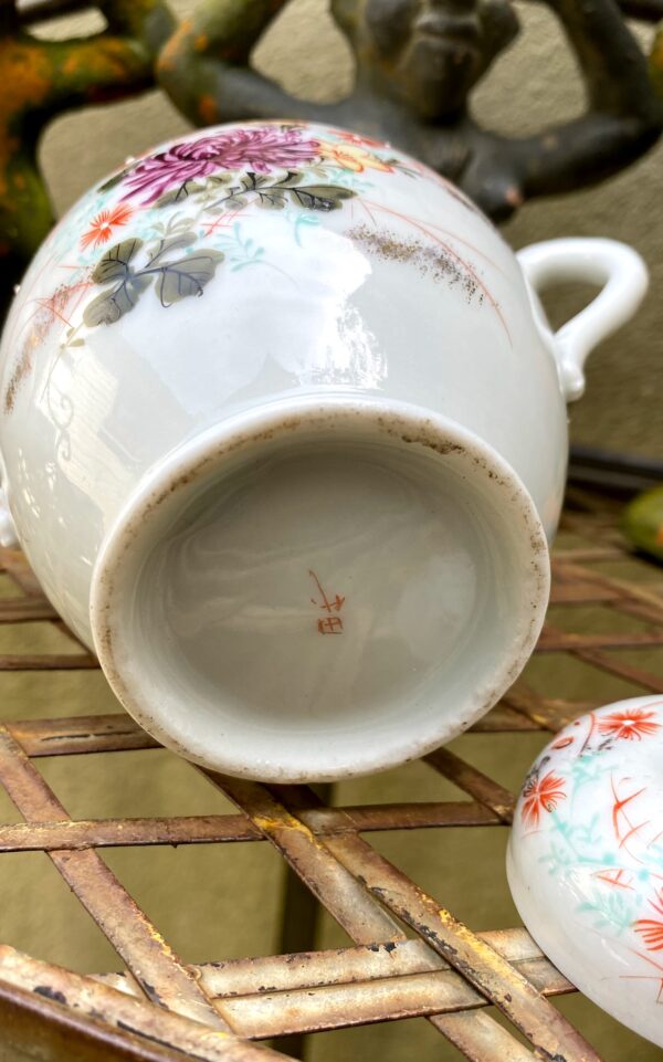Exquisite Kutani Tashiro Shoten Japanese hand‑painted eggshell tea set – c.1930 (21) Prachtige Kutani Tashiro Shoten Japanse handgeschilderde theeset in eierschaal porselein | Exquisite Kutani Tashiro Shoten Japanese hand‑painted eggshell tea set – c.1930