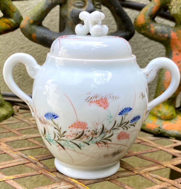 Exquisite Kutani Tashiro Shoten Japanese hand‑painted eggshell tea set – c.1930 (24) Prachtige Kutani Tashiro Shoten Japanse handgeschilderde theeset in eierschaal porselein | Exquisite Kutani Tashiro Shoten Japanese hand‑painted eggshell tea set – c.1930