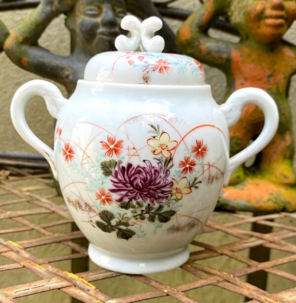 Exquisite Kutani Tashiro Shoten Japanese hand‑painted eggshell tea set – c.1930 (26) Prachtige Kutani Tashiro Shoten Japanse handgeschilderde theeset in eierschaal porselein | Exquisite Kutani Tashiro Shoten Japanese hand‑painted eggshell tea set – c.1930