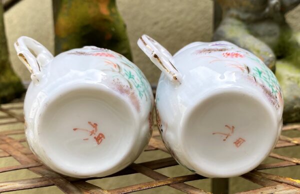 Exquisite Kutani Tashiro Shoten Japanese hand‑painted eggshell tea set – c.1930 (3) Prachtige Kutani Tashiro Shoten Japanse handgeschilderde theeset in eierschaal porselein | Exquisite Kutani Tashiro Shoten Japanese hand‑painted eggshell tea set – c.1930