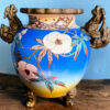 Prachtige Satsuma vaas met Foo Dog handvaten – Exquisite Satsuma vase with Foo Dog handles – ca. 1900