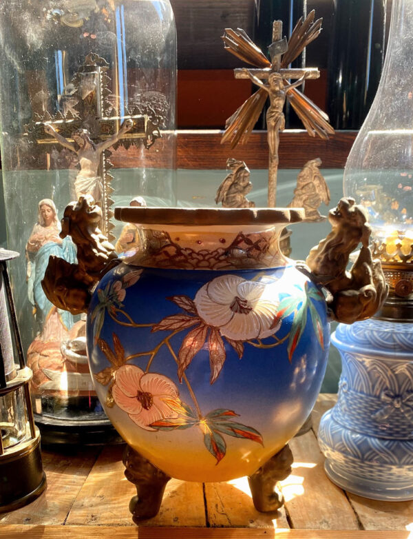 Prachtige Satsuma vaas met Foo Dog handvaten – Exquisite Satsuma vase with Foo Dog handles – ca. 1900