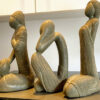 Exquisite stone sculptures – ca. 1950 (4) Prachtige stenen sculptuur van vrouw met broodjesmand – Exquisite stone sculpture of woman with bread basket – ca. 1950
