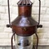 Extreem zeldzame originele koperen nautische scheepslamp Tavernier Oostende | Extremely rare original copper nautical ship lamp Tavernier Ostend – 1970s