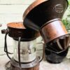 Extreem zeldzame originele koperen nautische scheepslamp Tavernier Oostende | Extremely rare original copper nautical ship lamp Tavernier Ostend – 1970s