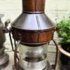 Extreem zeldzame originele koperen nautische scheepslamp Tavernier Oostende | Extremely rare original copper nautical ship lamp Tavernier Ostend – 1970s