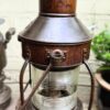 Extreem zeldzame originele koperen nautische scheepslamp Tavernier Oostende | Extremely rare original copper nautical ship lamp Tavernier Ostend – 1970s