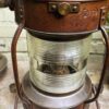 Extreem zeldzame originele koperen nautische scheepslamp Tavernier Oostende | Extremely rare original copper nautical ship lamp Tavernier Ostend – 1970s