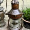 Extreem zeldzame originele koperen nautische scheepslamp Tavernier Oostende | Extremely rare original copper nautical ship lamp Tavernier Ostend – 1970s