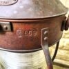 Extreem zeldzame originele koperen nautische scheepslamp Tavernier Oostende | Extremely rare original copper nautical ship lamp Tavernier Ostend – 1970s