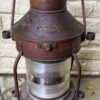 Extreem zeldzame originele koperen nautische scheepslamp Tavernier Oostende | Extremely rare original copper nautical ship lamp Tavernier Ostend – 1970s
