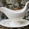 Old sauce boat with underplate – Nimy Lez Mons (c.1921–1951) (21) Oude sauskom met onderplaat | Old sauce boat with underplate – Nimy Lez Mons (c.1921–1951)