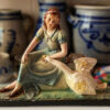 Origineel Art Nouveau sculptuur Vrouw met zwaan – Original Art Nouveau sculpture Woman with Swan – ca. 1900