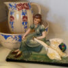 Origineel Art Nouveau sculptuur Vrouw met zwaan – Original Art Nouveau sculpture Woman with Swan – ca. 1900