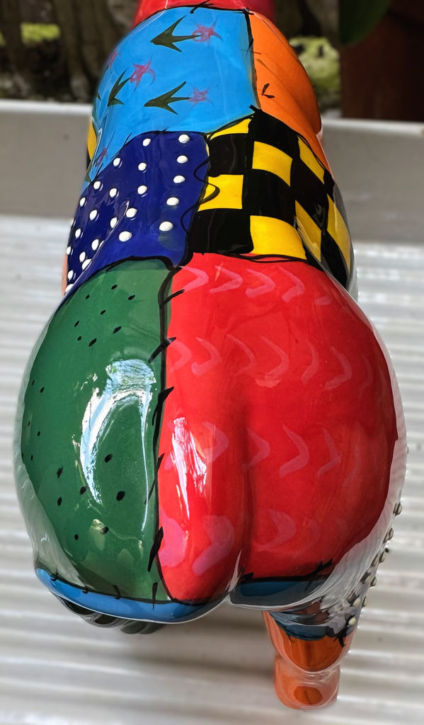 Pop Art patchwork cow sculpture – inspired by Joan Miró, ca. 1980 (2) Prachtige Pop Art koe in lappendekenstijl – Exquisite Pop Art patchwork cow sculpture – ca. 1980