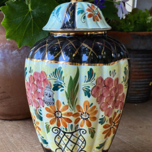 Zeldzame Tiko Gouda kastpot met deksel – Rare Tiko Gouda lidded jar – ca. 1945–1950