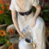 Royal Dux – Monumentaal porseleinen beeld van boerenmeisje bij fontein | Royal Dux – Monumental porcelain figure of farm girl at fountain (c.1900)